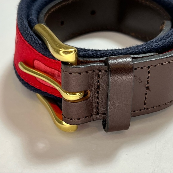 VINEYARD VINES Canvas Whale Belt Red Size 34 - Picture 4 of 8